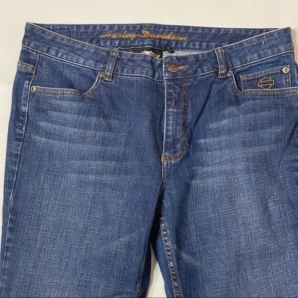 Harley Davidson | Flare Jeans 12 Long  33.5 inseam - Picture 2 of 9
